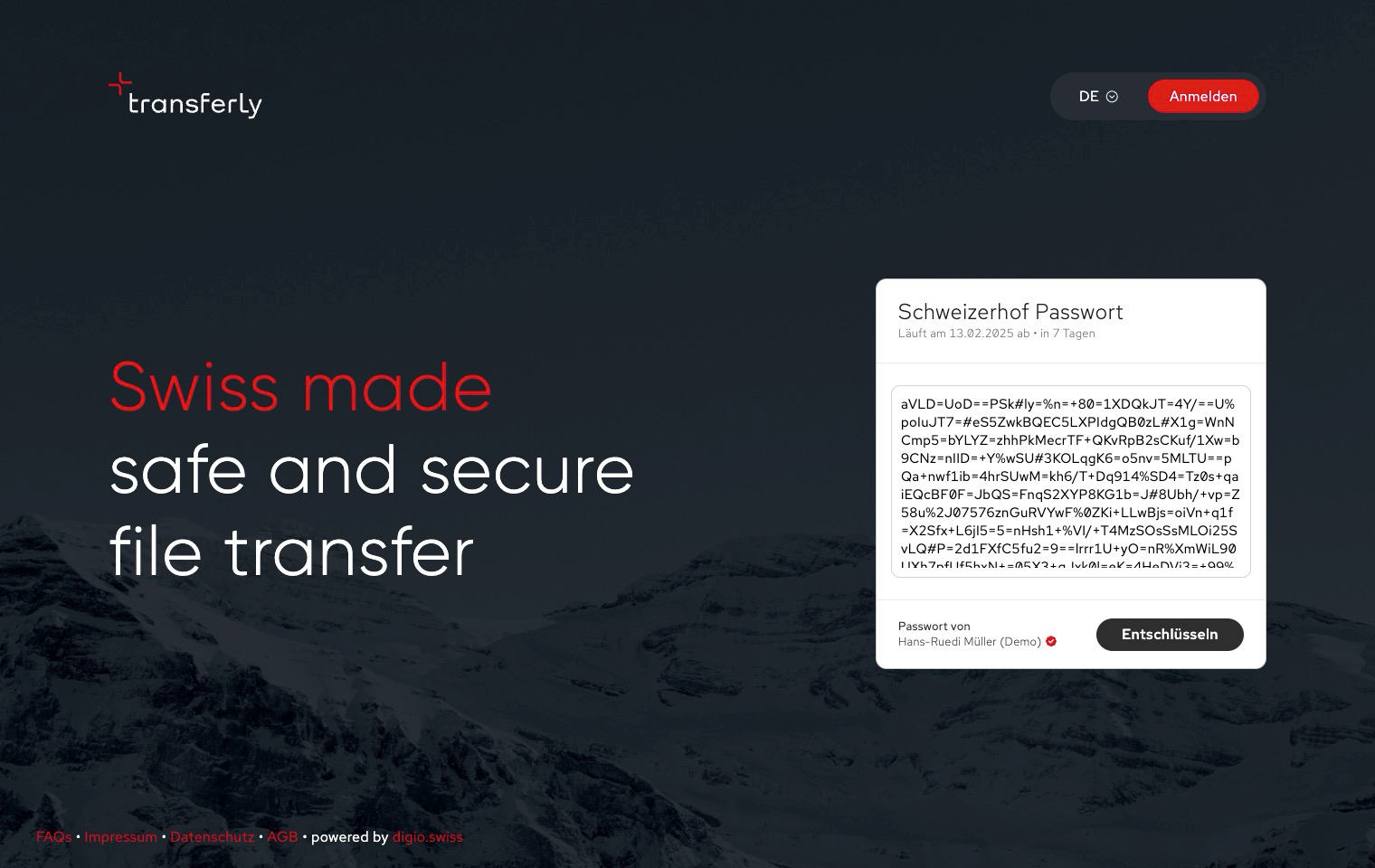 Passwort-Transfer vor dem Entschlüsseln