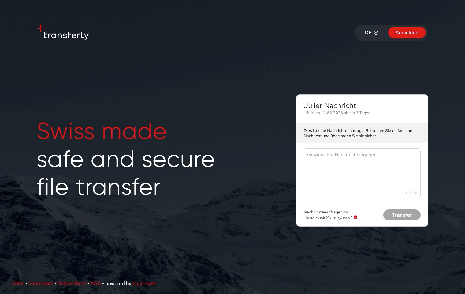 Geheime Nachricht anfragen